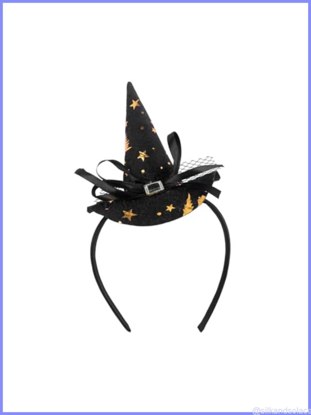 Witch Hat Headband Glitter Halloween Cosplay Hair Accessory Adult